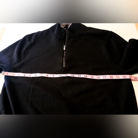 Michael Kors Extra Fine Merino Wool Quarter Zip Sweater Black XXL - Picture 8 of 14